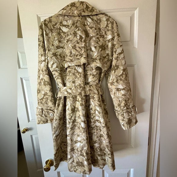 New York & Company Trench Coat Womens Long Army Colors Sz 10 M Cotton Gr… - Picture 8 of 17